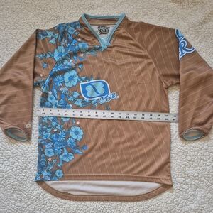 MSR Starlet Youth Brown and Blue Floral Long Sleeve Motocross Jersey Size Med.